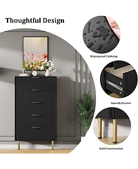 gaomon 5 Drawer Dresser for Bedroom, Wooden Chest with Wide Drawers, Modern Storage Organizer Closet, Hallway
