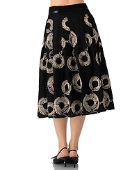 Ivonne Women's Embroidered Midi Skirt with Belt