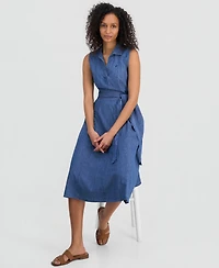 Nautica Women's Chambray Sleeveless A-Line Dress
