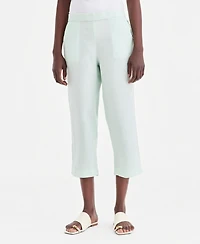 Charter Club Women's 100% Linen Solid Cropped Pull-On Pants, Created for Macy's