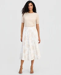 T Tahari Women's Cotton Pull-On Skirt