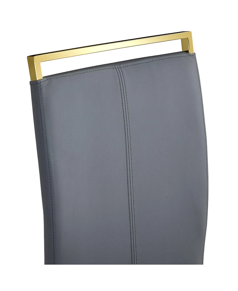 Streamdale Furniture Modern Gray Pu Leather Dining Chairs (Set of 2)