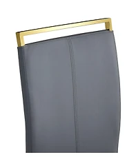 Streamdale Furniture Modern Gray Pu Leather Dining Chairs (Set of 2)