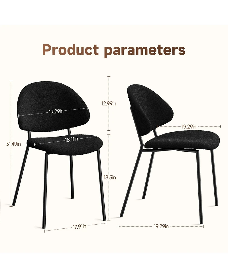 Streamdale Furniture Boucle Dining Chairs