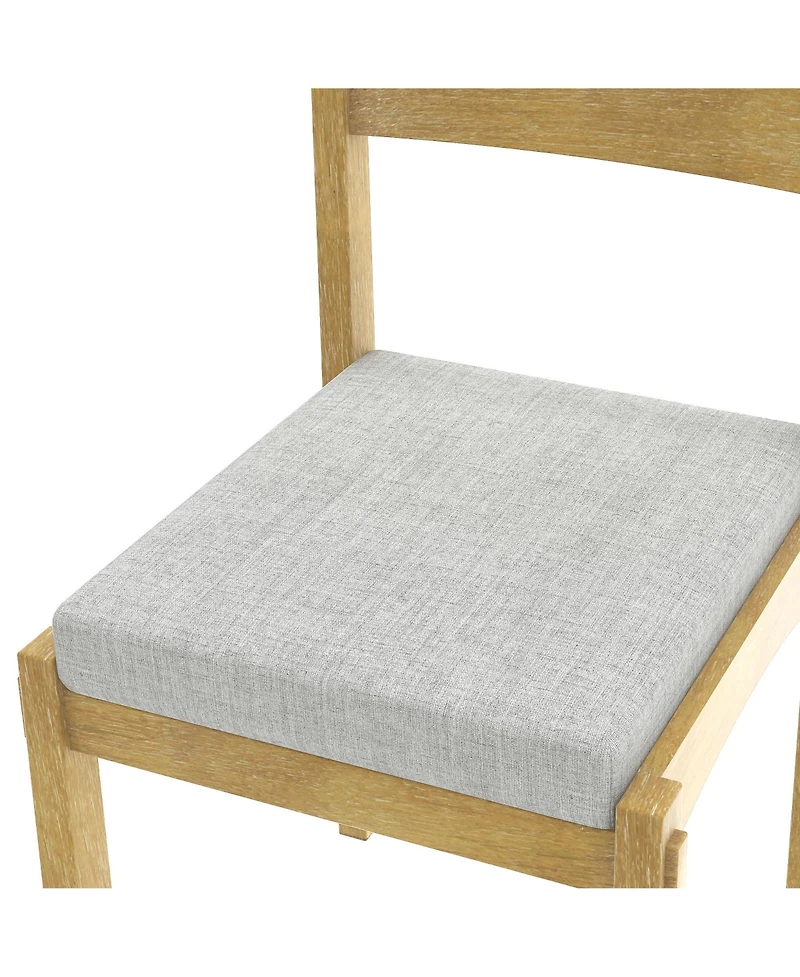 Streamdale Furniture Retro 7-Piece Dining Set for 6 with Upholstered Chairs (Natural Wood