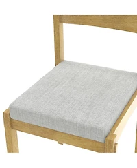 Streamdale Furniture Retro 7-Piece Dining Set for 6 with Upholstered Chairs (Natural Wood