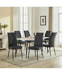 Streamdale Furniture Dark Grey Velvet Dining Chairs - Set of 2, Adjustable Feet