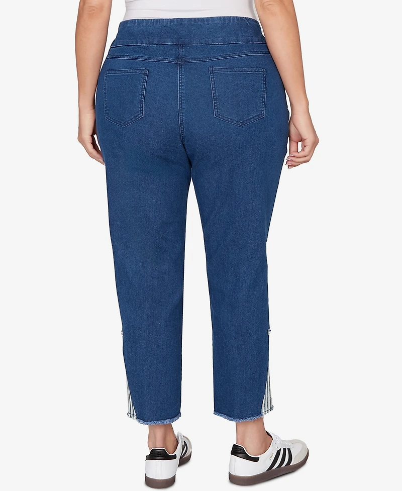 Ruby Rd. Plus Nautical Stripe Inset Slim Fit Jean
