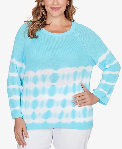 Ruby Rd. Plus Tie Dye Cotton Raglan Sweater