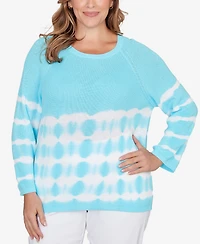 Ruby Rd. Plus Tie Dye Cotton Raglan Sweater