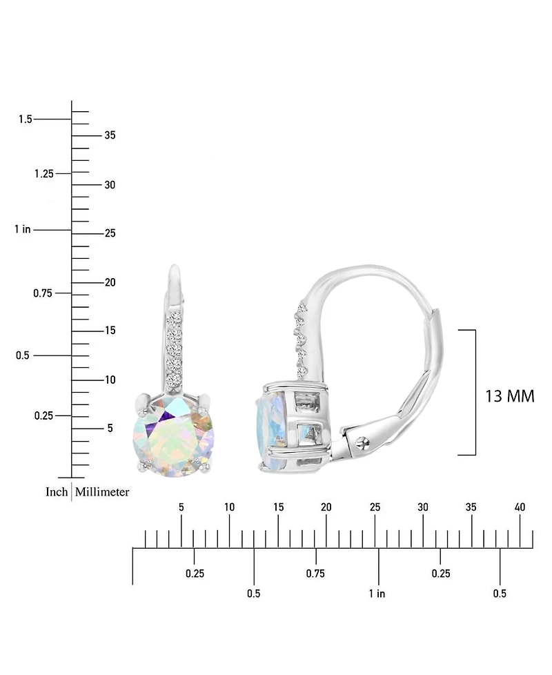Macy's Aurora Borealis & Cubic Zirconia (2.96 ct. t.w.) Lever Back Earrings