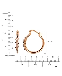 Macy's Morganite (0.3 ct. t.w.) & Coffee Cubic Zirconia (0.504 ct. t.w.) Hoop Earrings in 14k Rose Gold Over Sterling Silver