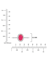 Macy's Ruby (1 ct. t.w.) and Diamond (0.14 ct. t.w.) Halo Ring in 14k White Gold