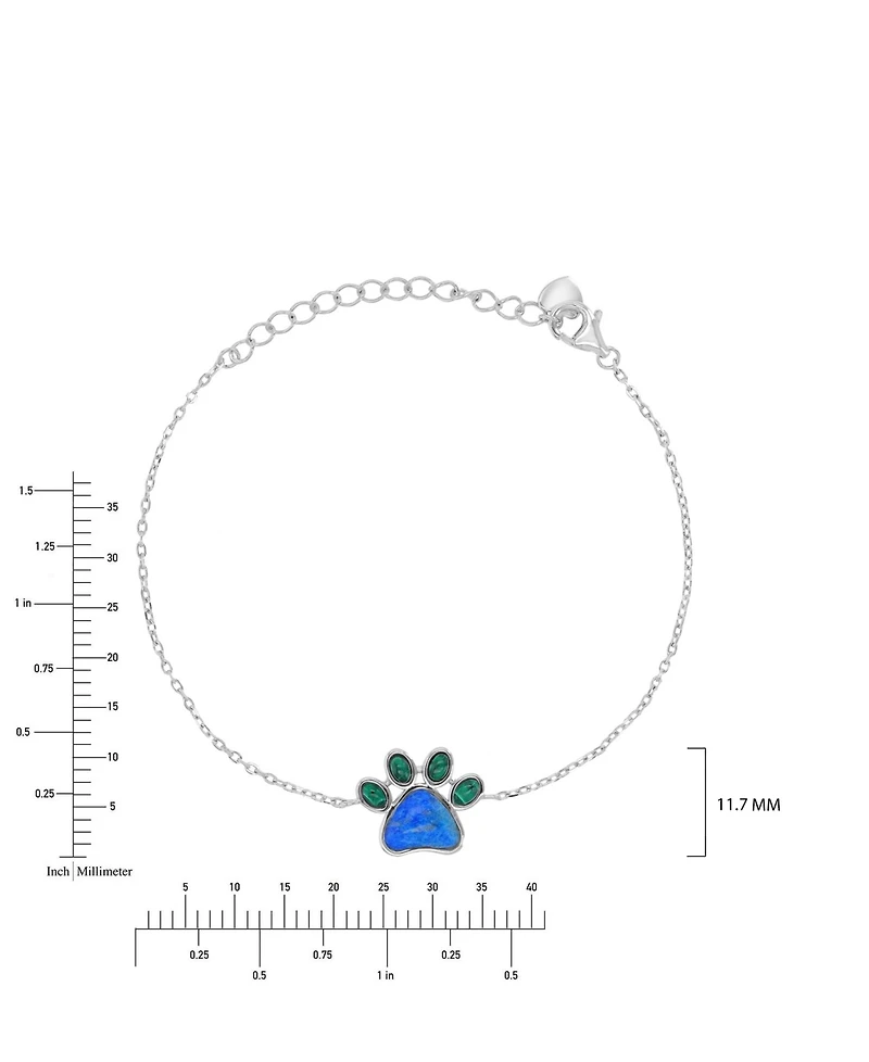 Macy's White Sapphire (0.45 ct. t.w.) & Blue Sapphire (0.45 ct. t.w.) Bezel Bracelet in 14k White Gold