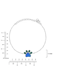 Macy's White Sapphire (0.45 ct. t.w.) & Blue Sapphire (0.45 ct. t.w.) Bezel Bracelet in 14k White Gold