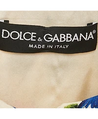 Pre-Owned Dolce & Gabbana Women's Cream Floral Printed Crepe Button Front Jacket