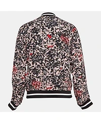 Pre-Owned Zadig & Voltaire Women's Pink/black Printed Crepe Reversible Billy Leo Jacket