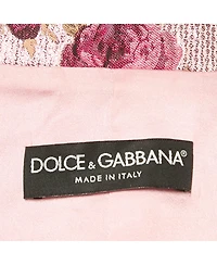 Pre-Owned Dolce & Gabbana Women's Pink Floral Lurex Jacquard Crop Jacket
