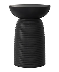 Simpli Home Boyd 13" Mango Wood Solid Ribbed Accent Table