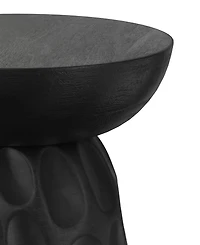 Simpli Home Boyd 13" Mango Wood Solid V-Chisel Accent Table