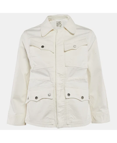 Pre-Owned Zadig & Voltaire Women's White Cotton Drill Button Front Kimi Jacket
