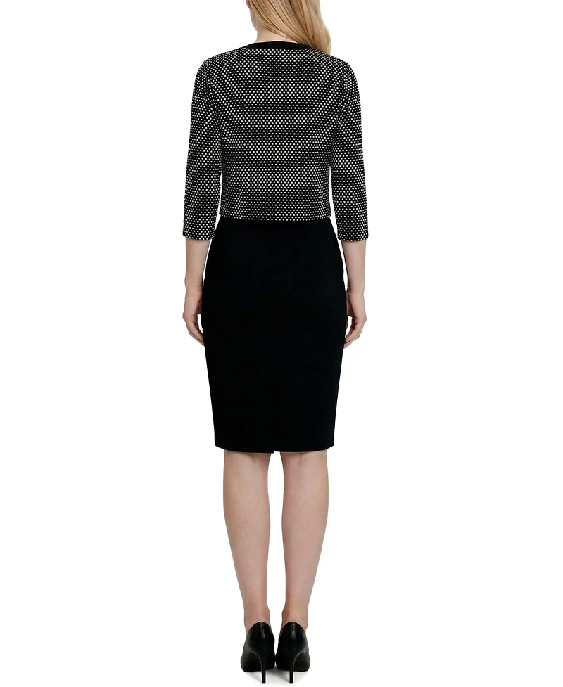 Ny Collection Petite 3/4 Sleeve Jacket and Dress Set