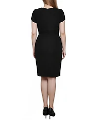 Ny Collection Petite Petal SleeveTextured Knit Dress