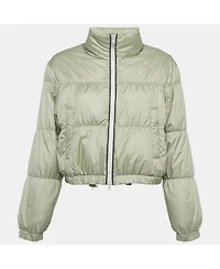 Pre-Owned Brunello Cucinelli Women's Light Green Synthetic Puffer Down Jacket