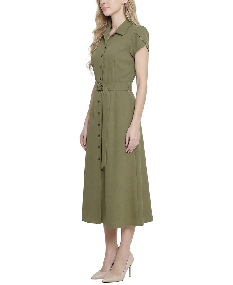 Ny Collection Petite Midi Petal Sleeve Dress