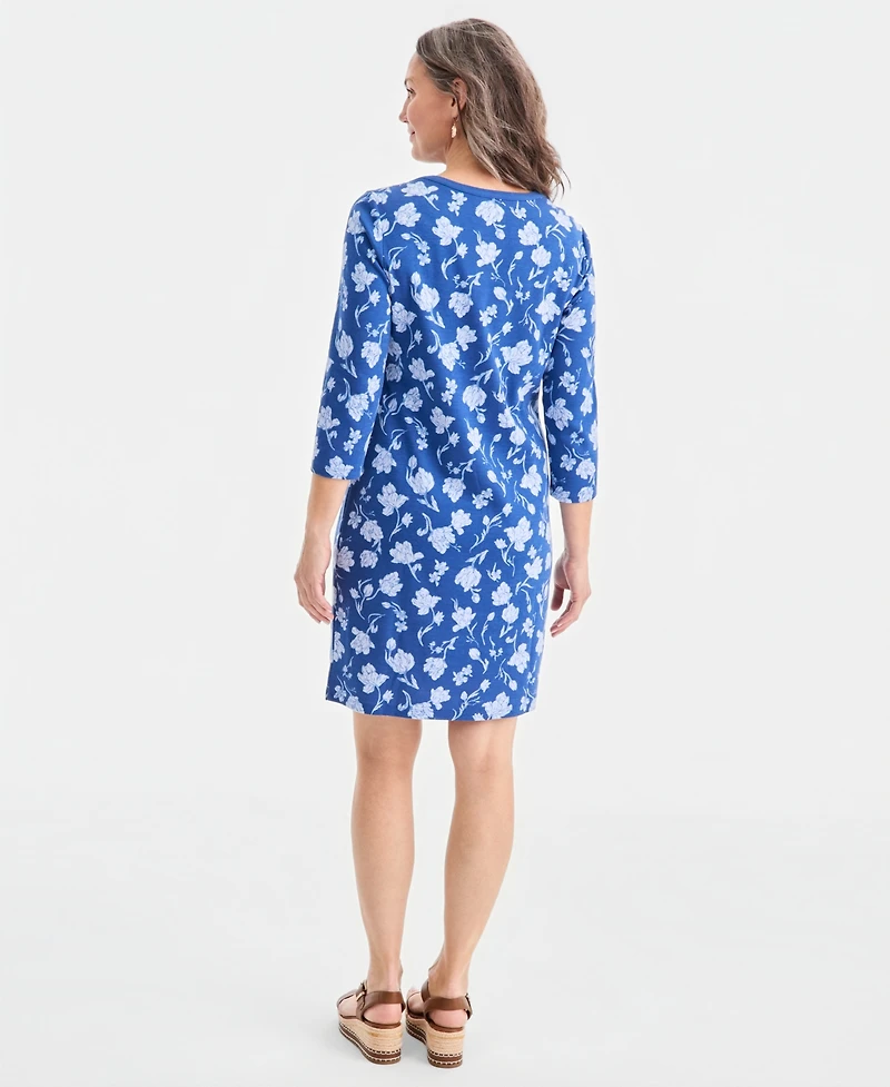 Style & Co Women's Printed Boat-Neck Knit Dress, Macy's Exclusive
