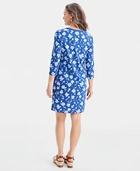 Style & Co Women's Printed Boat-Neck Knit Dress, Macy's Exclusive