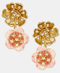 lonna & lilly Coral Flower Front Earrings