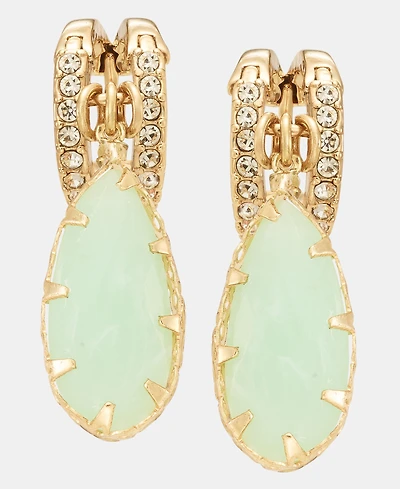 lonna & lilly Colored Stone Drop Hoop Earrings