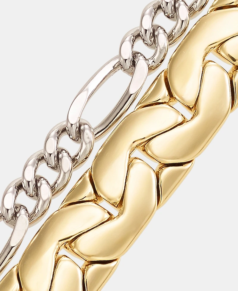 Dkny Two-Tone Multi Chain Open Drama Flex Bracelet
