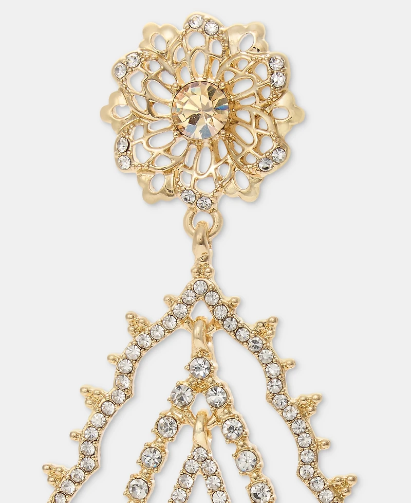 Marchesa Crystal Flower Orbital Statement Earrings