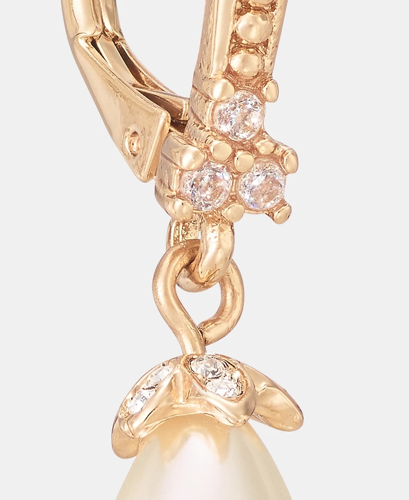 Marchesa Pave & Imitation Pearl Drop Earrings