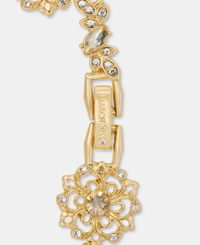 Marchesa Crystal Flower Flex Bracelet