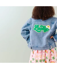 Sweet Wink Little Girls Lucky Rainbow Patch St. Patrick's Day Denim Jacket