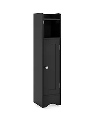 Costway Bathroom Storage Cabinet with Door Toilet Paper Holder Stand for Small Spaces