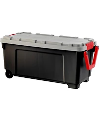 Iris Usa, -Gallon, Lockable Storage Trunk Box, Plastic, Black/Gray