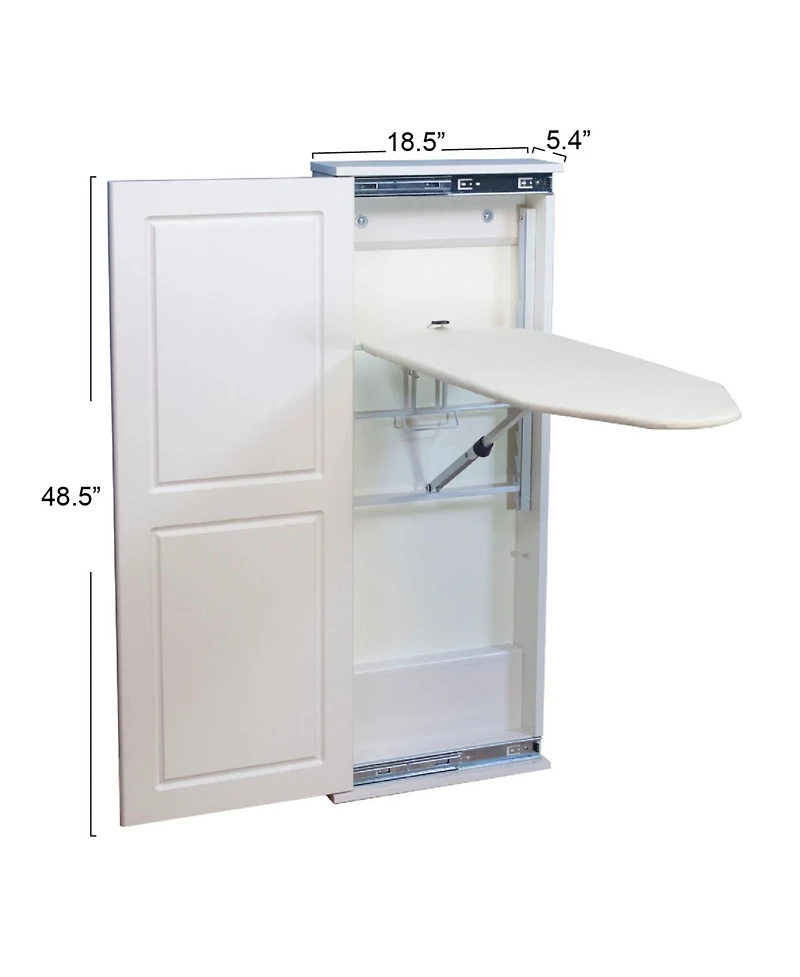 Household Essentials Iron n Fold Wall Ironing Board Cabinet, White