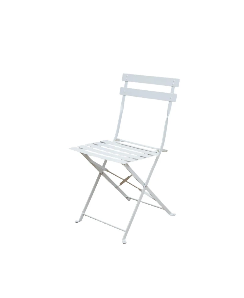 3-Piece Bistro Set, Folding Outdoor Patio Furniture Set with 2 Powder-Coated Steel Chairs & 1 Table