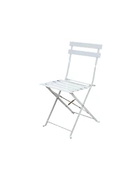 3-Piece Bistro Set, Folding Outdoor Patio Furniture Set with 2 Powder-Coated Steel Chairs & 1 Table