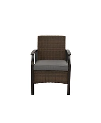 Boyel Living Rattan-Woven Powder-Coated Detachable 3-Piece Chat Set