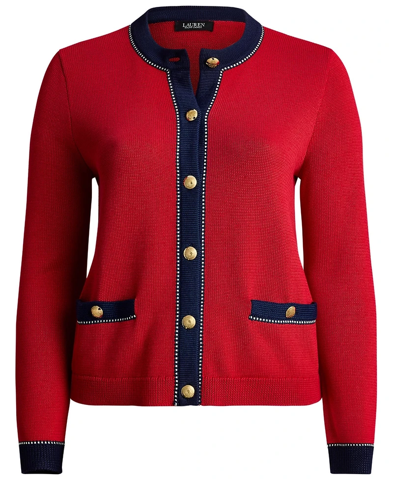 Lauren Ralph Plus Crewneck Cardigan