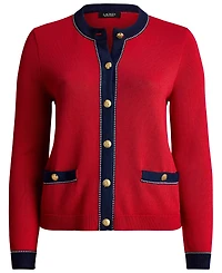 Lauren Ralph Plus Crewneck Cardigan