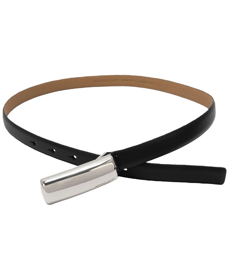 Michael Kors Bubble Plaque Leather Belt