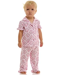 Sincerely Jules Women's Notch Collar Shirt & Pants, 2-Piece Set
