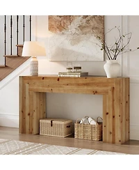 Tribesigns Solid Wood Console Table for Living Room, 62.99-Inch Farmhouse Entryway Table Indoor for Foyer, Hallway