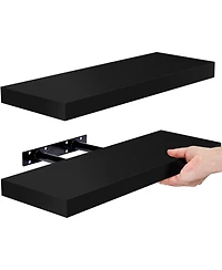 Sorbus 2 Pack 16 Inch Rectangle Wall Mounted Floating Shelves - for Home Decor to Display Trophies, Books, Frames, and more